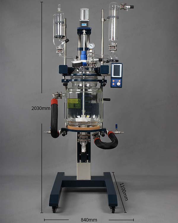 長城科工貿(mào)可旋轉(zhuǎn)可升降玻璃反應釜